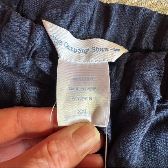 NWT Women's The Company Store 100% Linen Pants, Wide Leg, Navy, Size XXL. - Picture 6 of 9